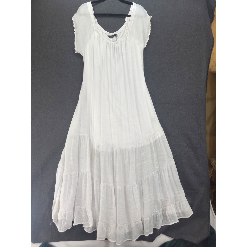 NEW Mille Gabrielle 3X Tiered Maxi Flowy Dress Beachy Coastal Resort Vacay
